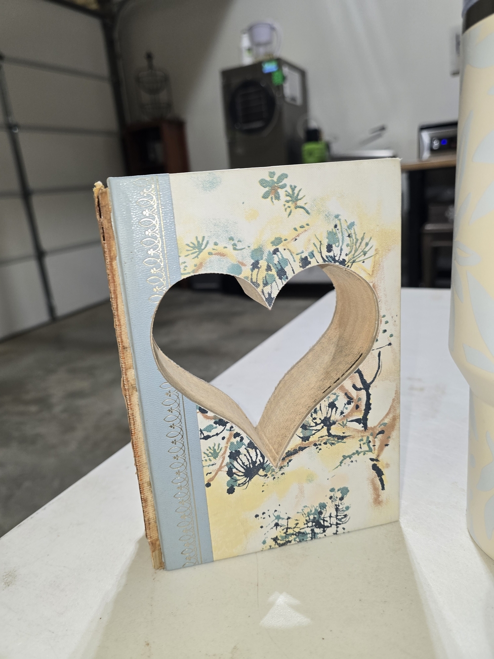 Decorative Reader's Digest, Heart Cutout Book,  Light Blue and Cream, 8x2x5